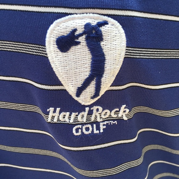 Ahead Other - Hard Rock Men Golf Shirt Ahead Large Blue Stripes